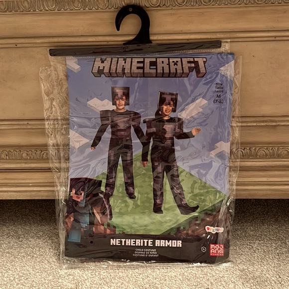 Disguise Costumes Like New Official Minecraft Netherite Armor Child Costume Size M 78 Poshmark